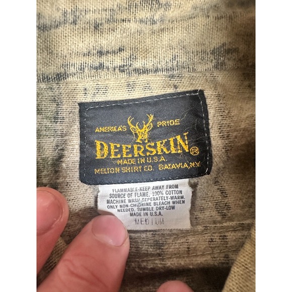 Vintage Deerskin‎ Flannel Shirt Mens Medium Multi Cotton Realtree Camo Button Up - Picture 3 of 5